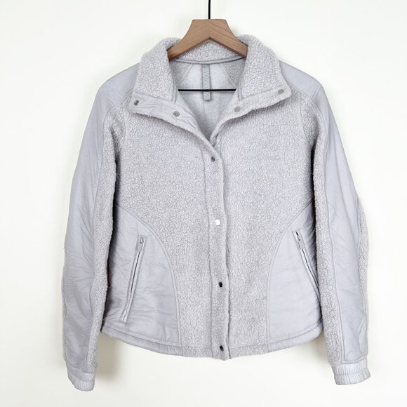 Lululemon Go Cozy Jacket Wool Blend Lightweight Coat Sherpa Fleece Sweatshirt 4 - Picture 14 of 15